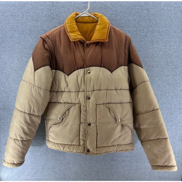 Weather Watcher Other - VTG Weather Watchers 70s Men's sz M Convertible Reversible Puff Jacket Vest Coat